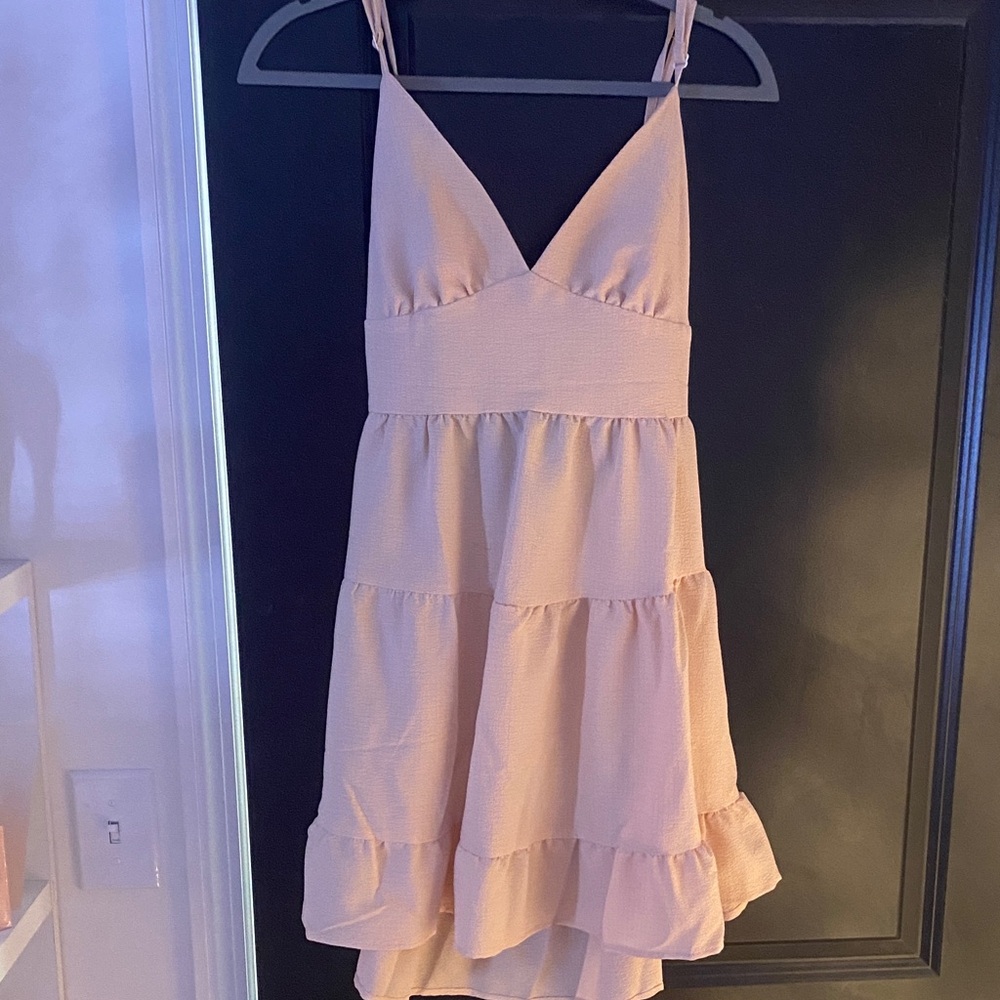 SHEIN Cream Ruffled dress